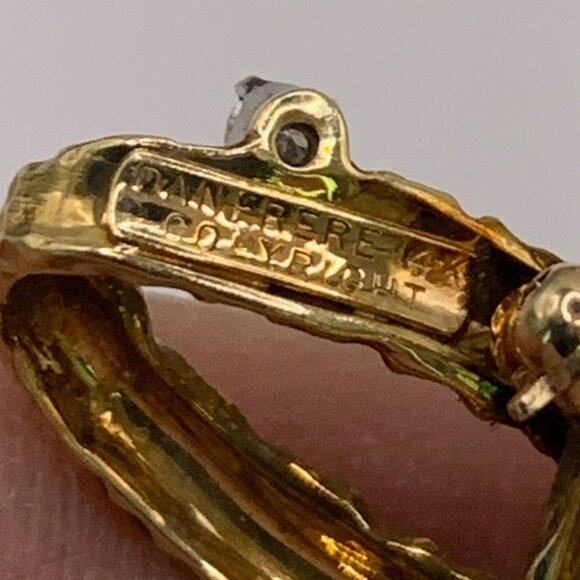 Dan Frere 14K Gold & Diamonds Textured Freeform Modernist Brooch Rare Find! J847 - Picture 8 of 8